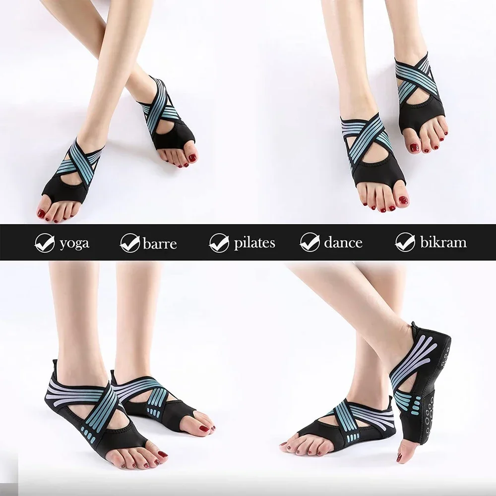 1 Par de Sapatos Profissionais - Pilates Yoga Grip Socks avaliação e preço