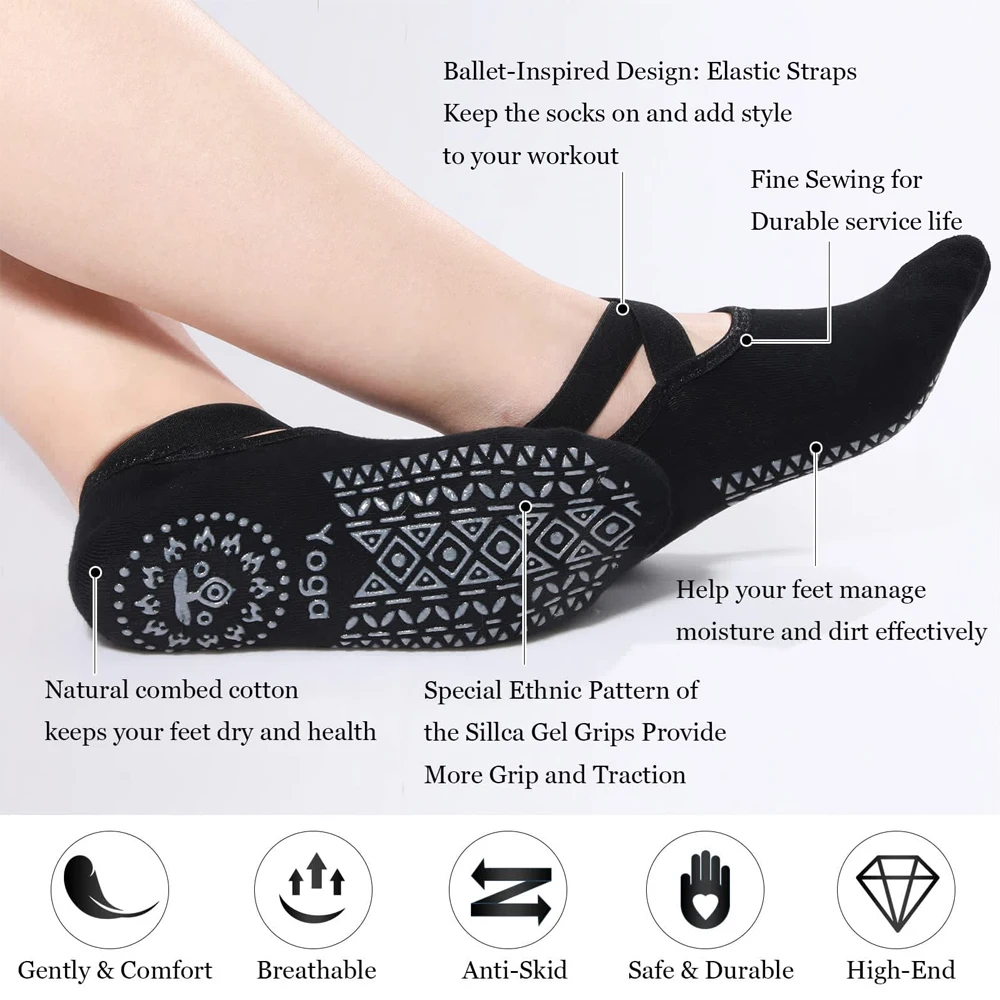 1 Par de Meias de Yoga para Mu - Pilates Yoga Grip Socks avaliação e preço