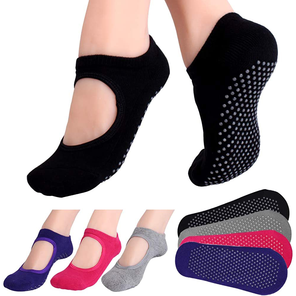 Sem costas antiderrapante fitn - Pilates Yoga Grip Socks avaliação e preço