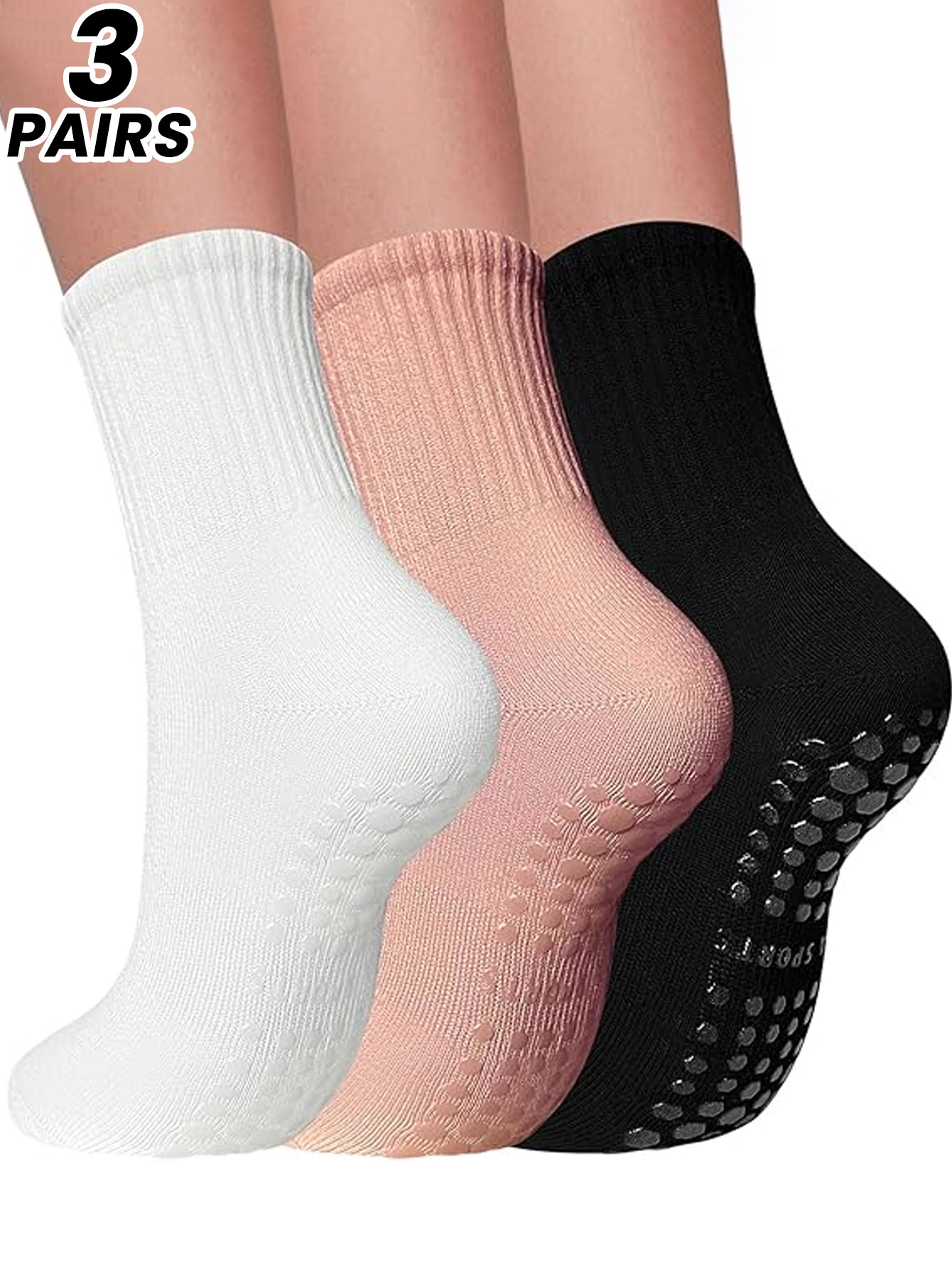 3 pares de meias de yoga profi - Pilates Yoga Grip Socks avaliação e preço